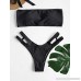 ZAFUL Women’s Sexy Cut Out Back Swimsuit Hollow Out Bottom Two Pieces Bandeau Bikini Set Black B07N8SND46